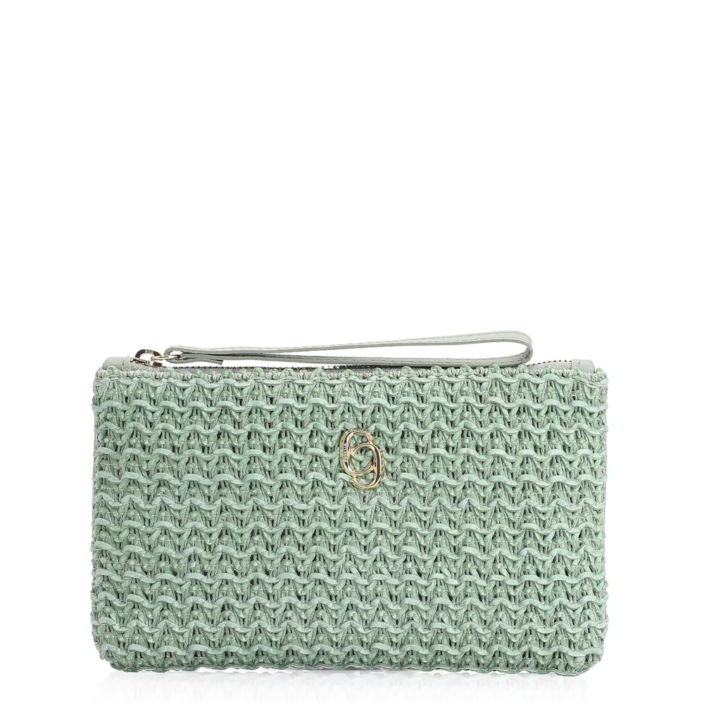 Bolsa Pequena Couro Crochet Verde