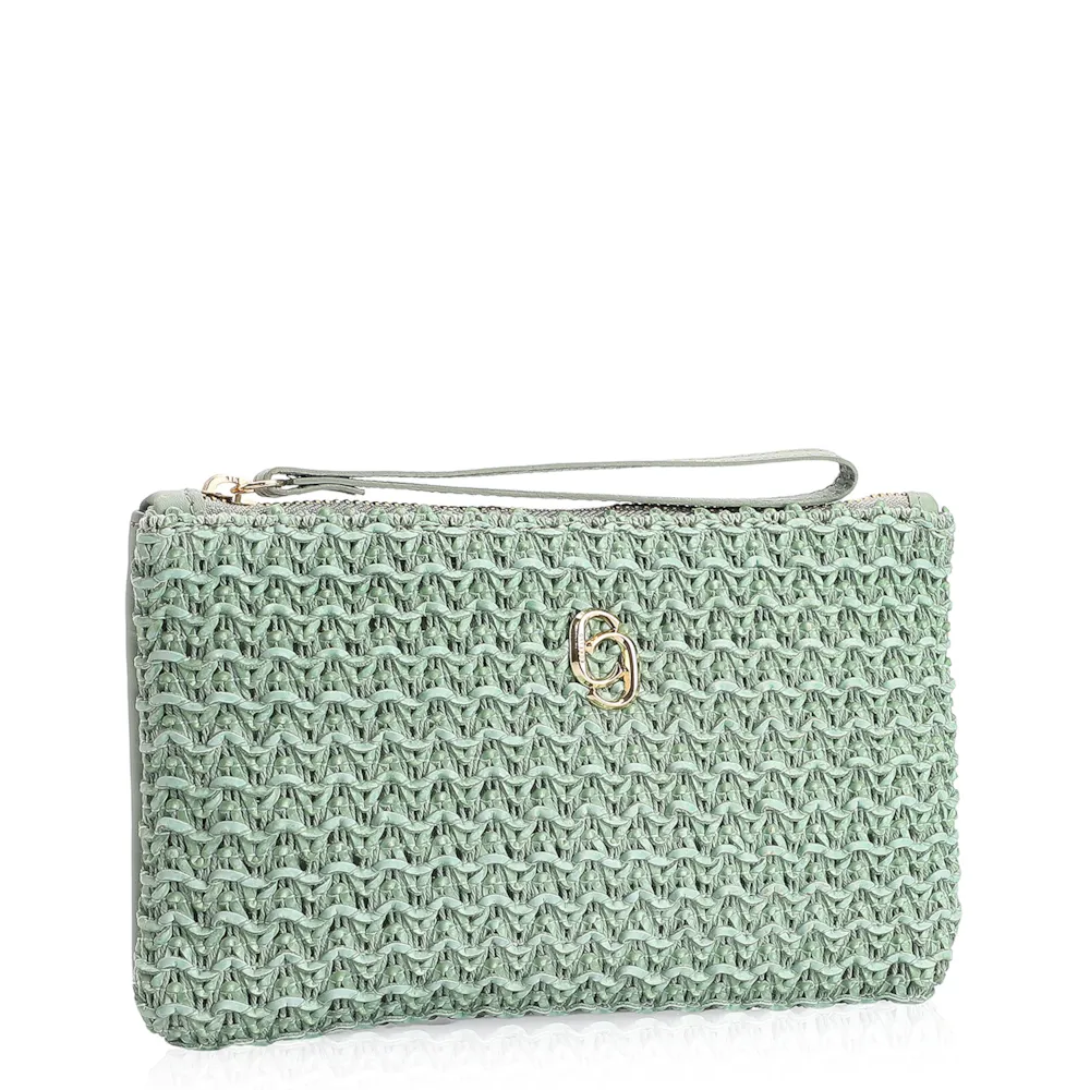 Bolsa Pequena Couro Crochet Verde - imagem 2