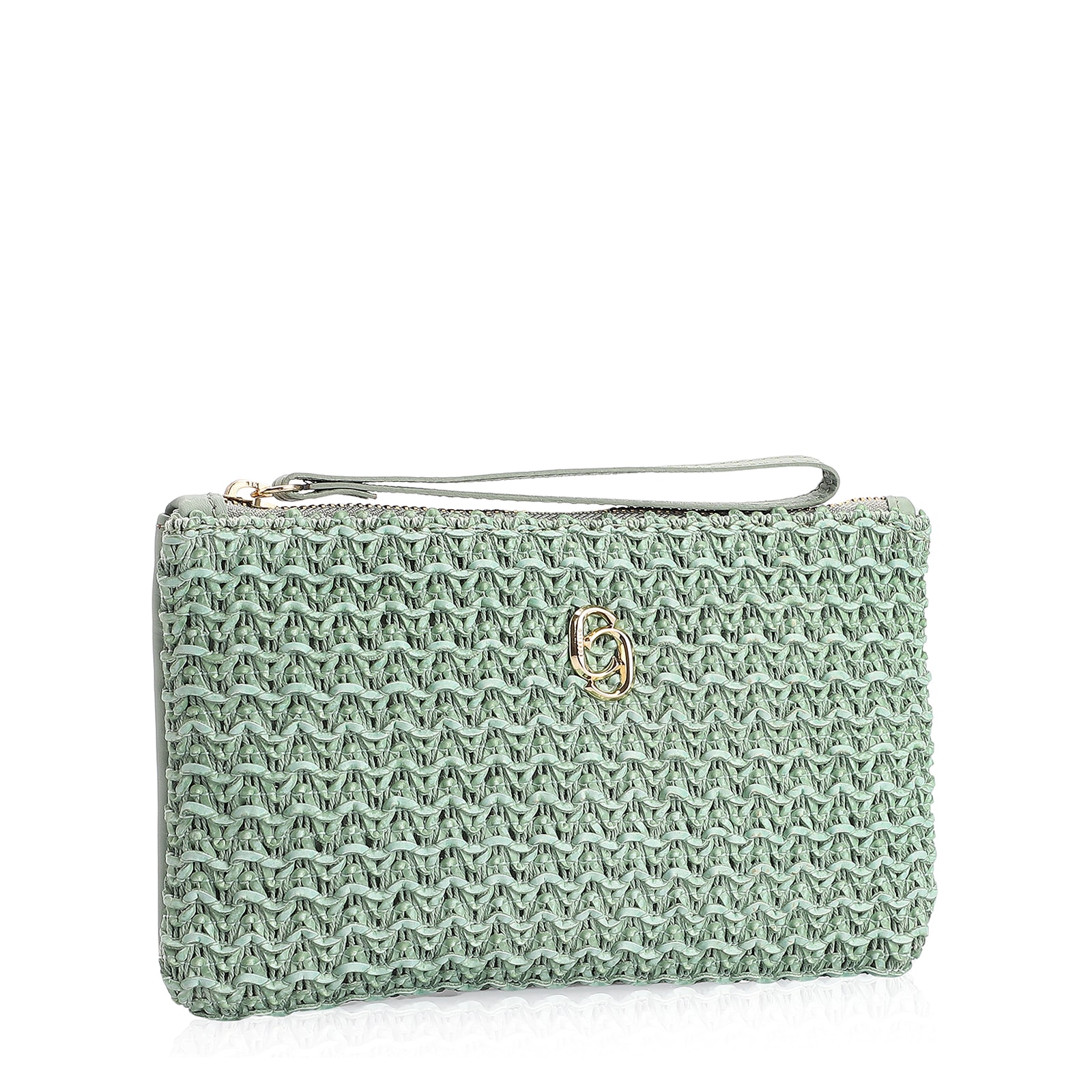 Bolsa Pequena Couro Crochet Verde