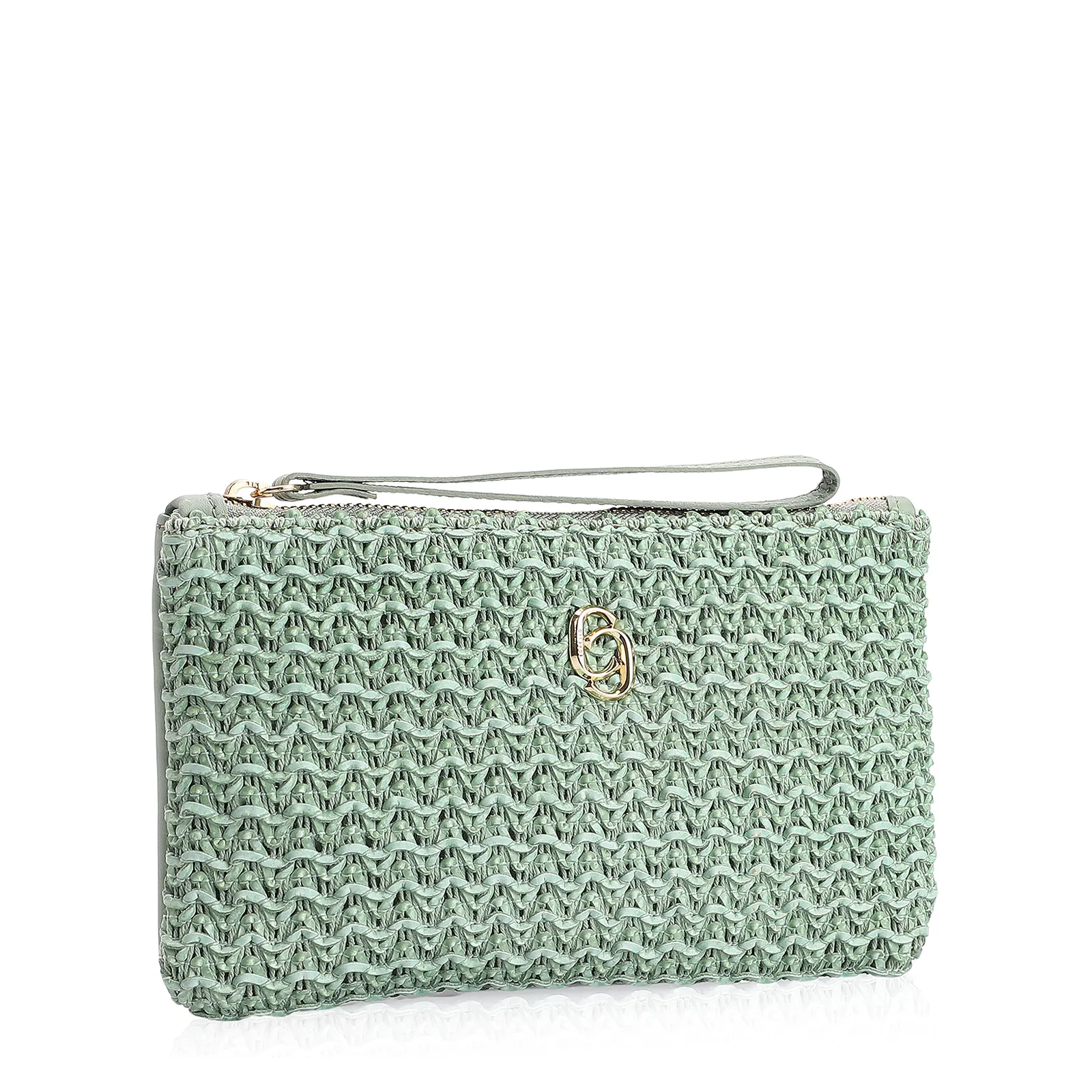Bolsa Pequena Couro Crochet Verde