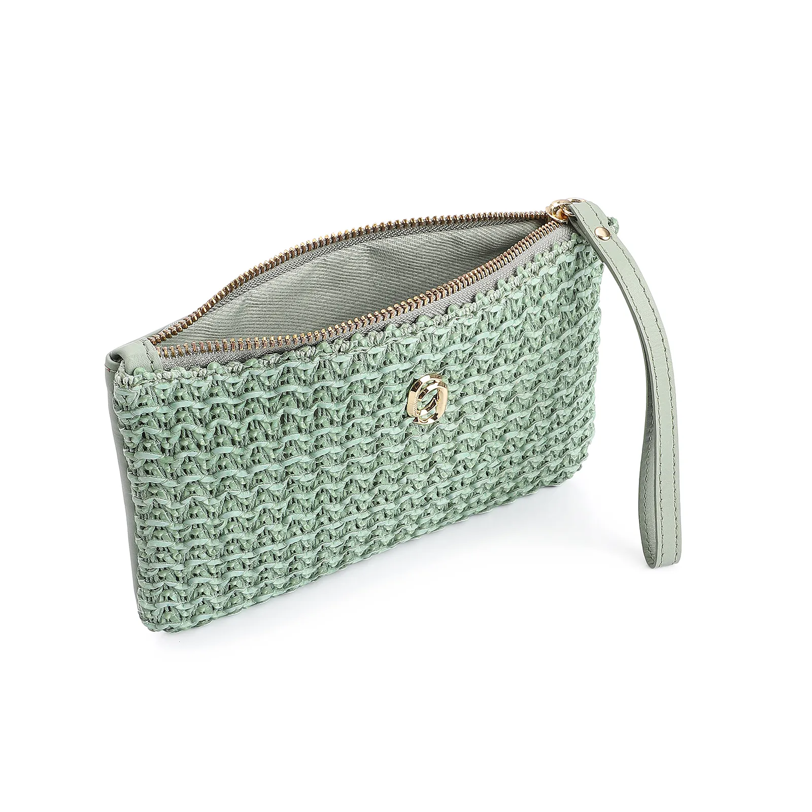 Bolsa Pequena Couro Crochet Verde