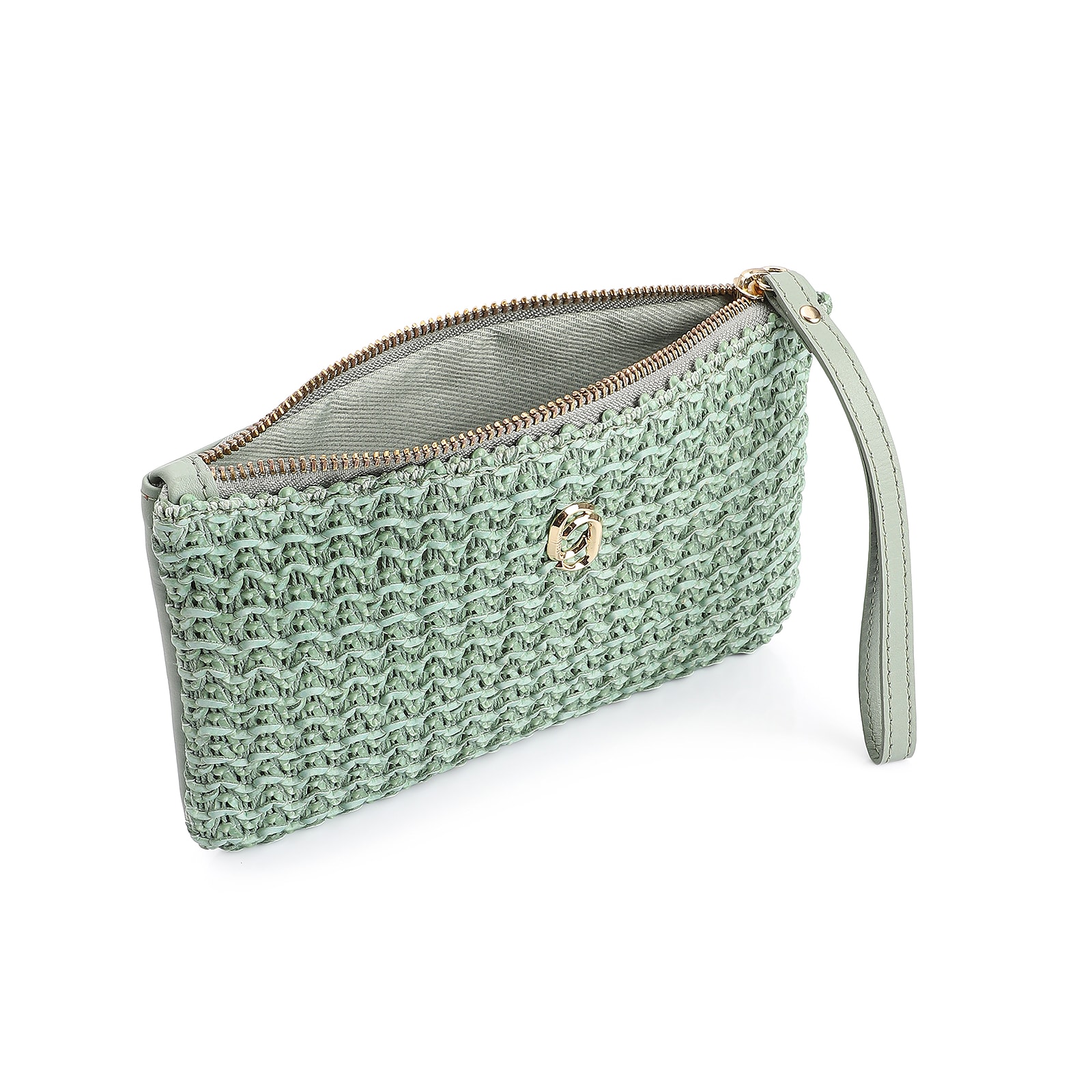 Bolsa Pequena Couro Crochet Verde