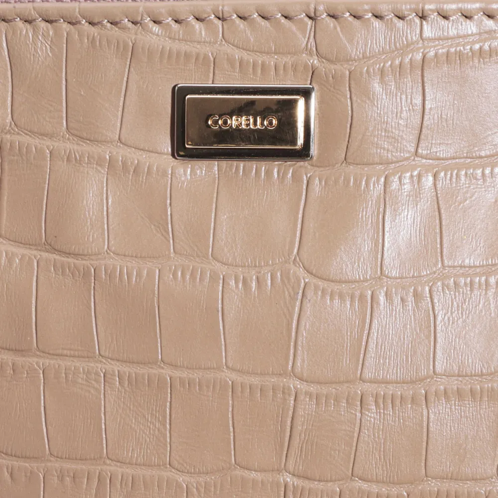 Bolsa Pequena Couro Croco Bege - imagem 5