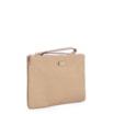 Bolsa Pequena Couro Croco Bege - imagem 2