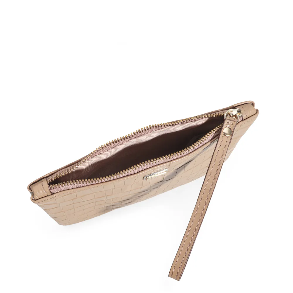 Bolsa Pequena Couro Croco Bege - imagem 4