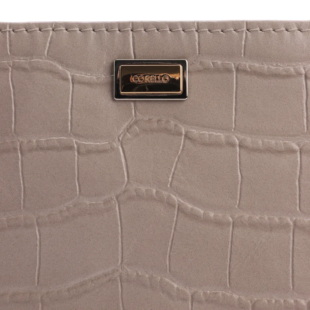 Bolsa Pequena Couro Croco Bege - imagem 5