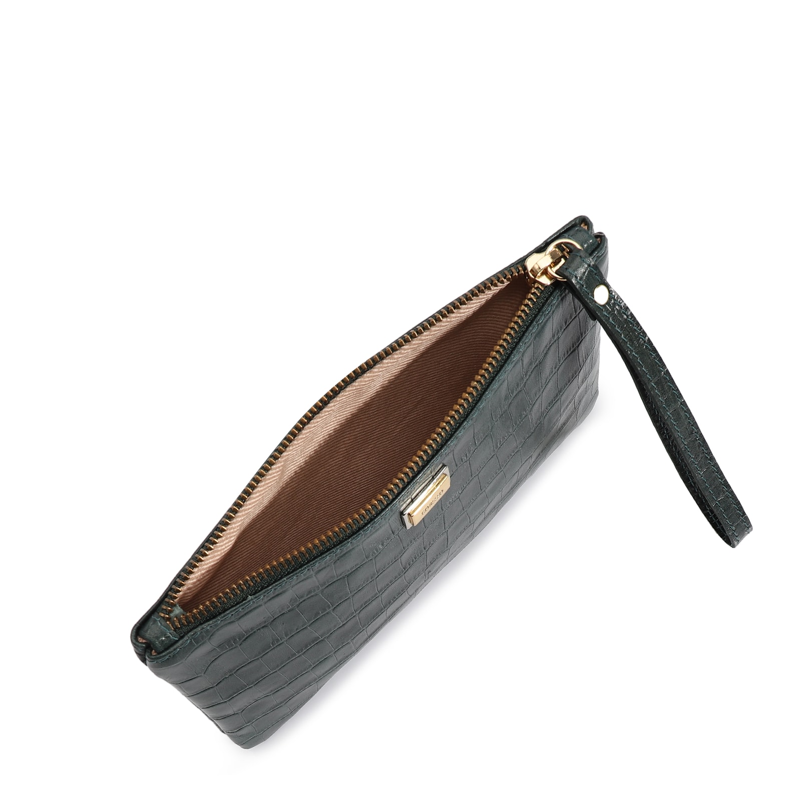 Bolsa Pequena Couro Croco Forest