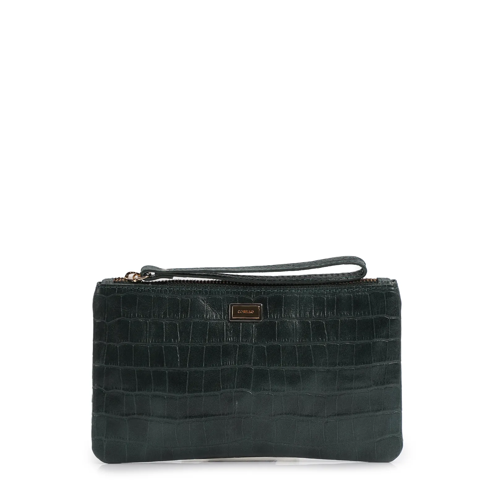 Bolsa Pequena Couro Croco Forest
