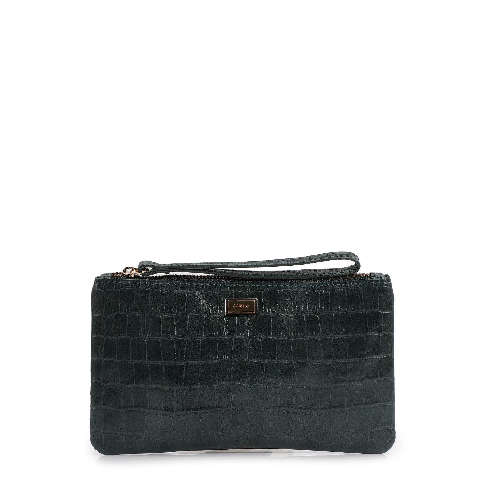 Bolsa Pequena Couro Croco Forest
