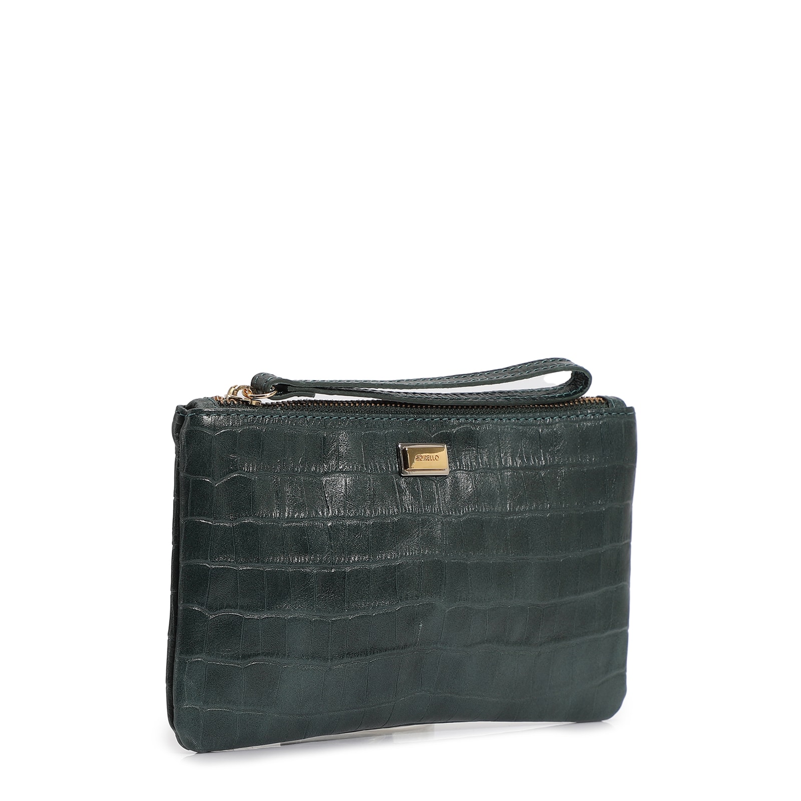 Bolsa Pequena Couro Croco Forest
