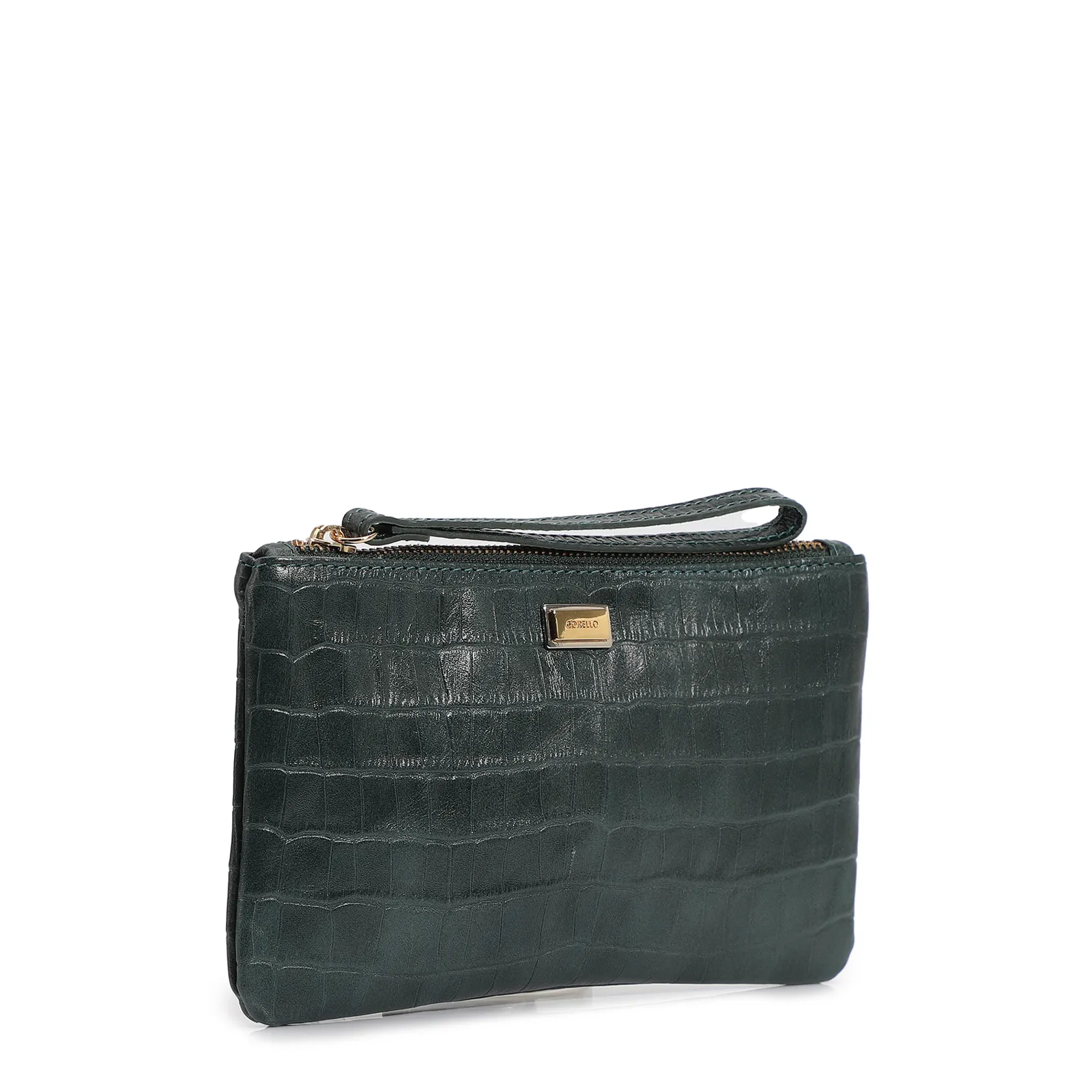 Bolsa Pequena Couro Croco Forest