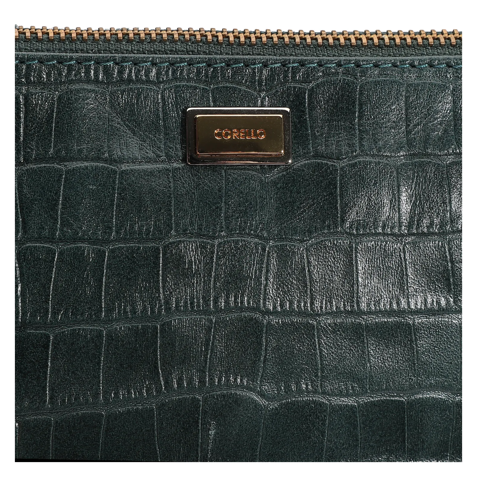 Bolsa Pequena Couro Croco Forest