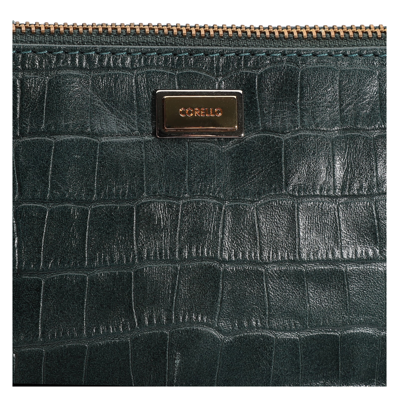 Bolsa Pequena Couro Croco Forest