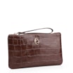 Bolsa Pequena Couro Croco Marrom - imagem 2