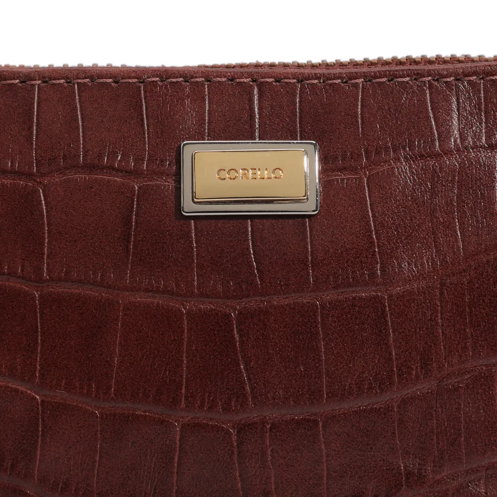 Bolsa Pequena Couro Croco Marrom - imagem 5