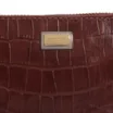 Bolsa Pequena Couro Croco Marrom - imagem 5