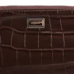 Bolsa Pequena Couro Croco Marrom - imagem 5
