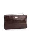 Bolsa Pequena Couro Croco Marrom - imagem 2