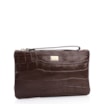 Bolsa Pequena Couro Croco Marrom - imagem 2