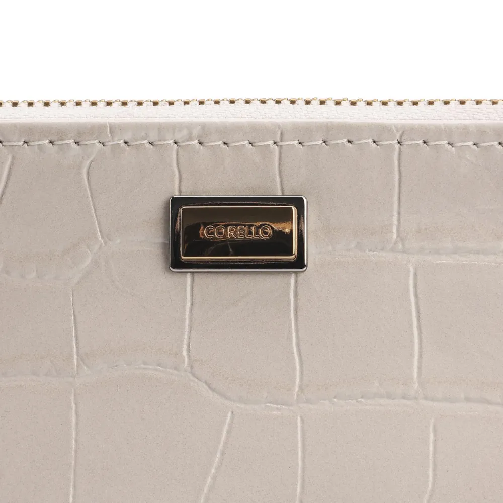 Bolsa Pequena Couro Croco Off White - imagem 5