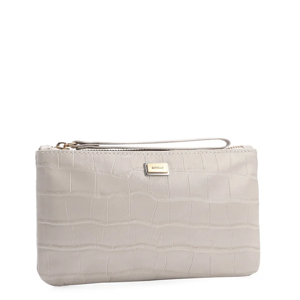 Bolsa Pequena Couro Croco Off White - imagem 2