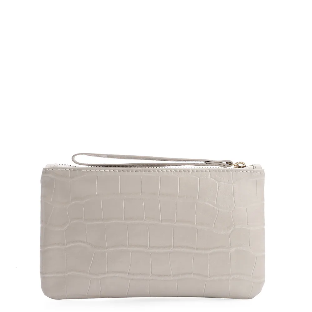 Bolsa Pequena Couro Croco Off White - imagem 3