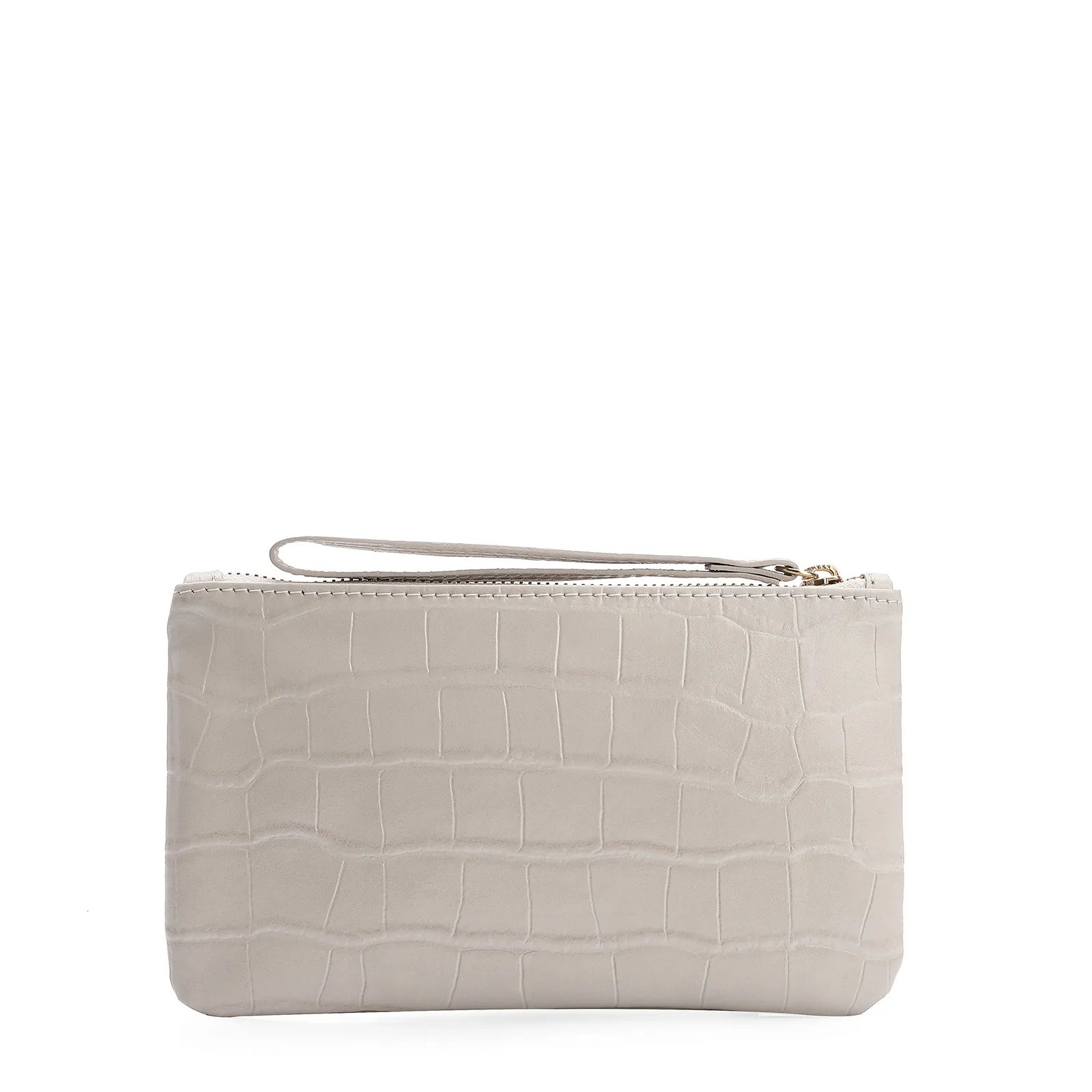 Bolsa Pequena Couro Croco Off White
