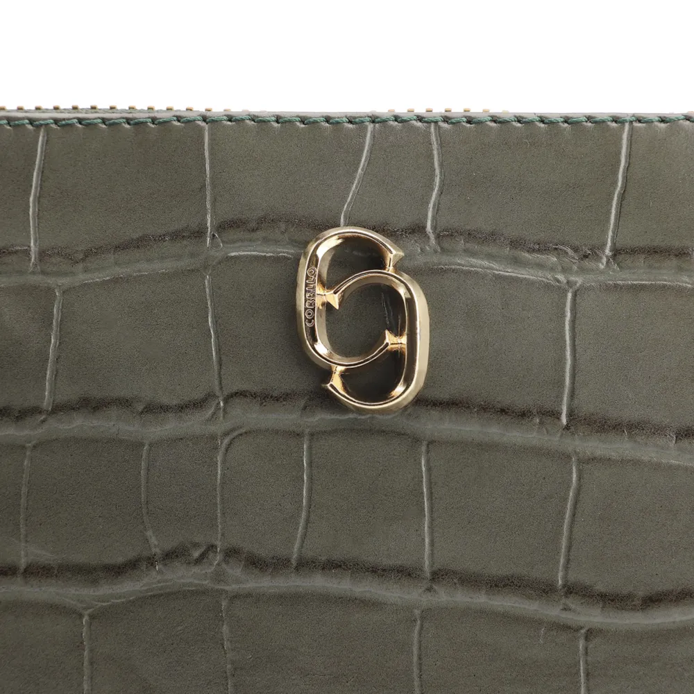 Bolsa Pequena Couro Croco Verde - imagem 5