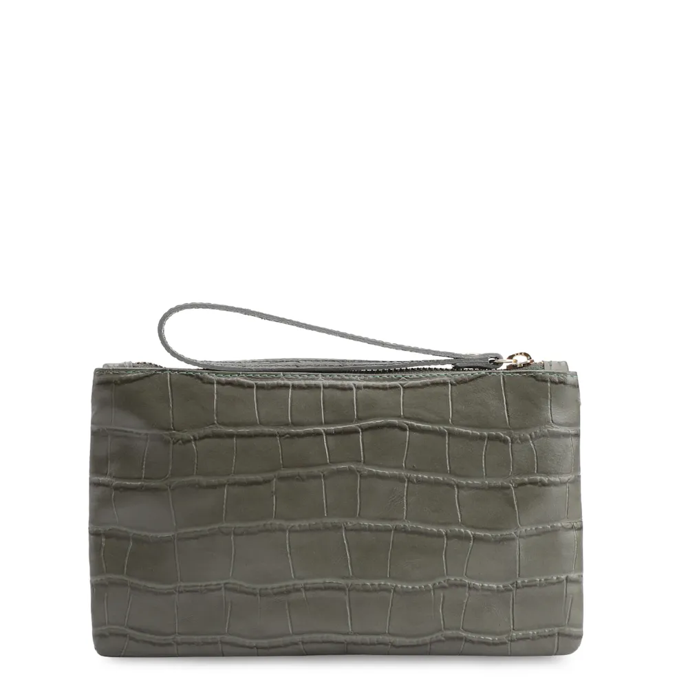 Bolsa Pequena Couro Croco Verde - imagem 3