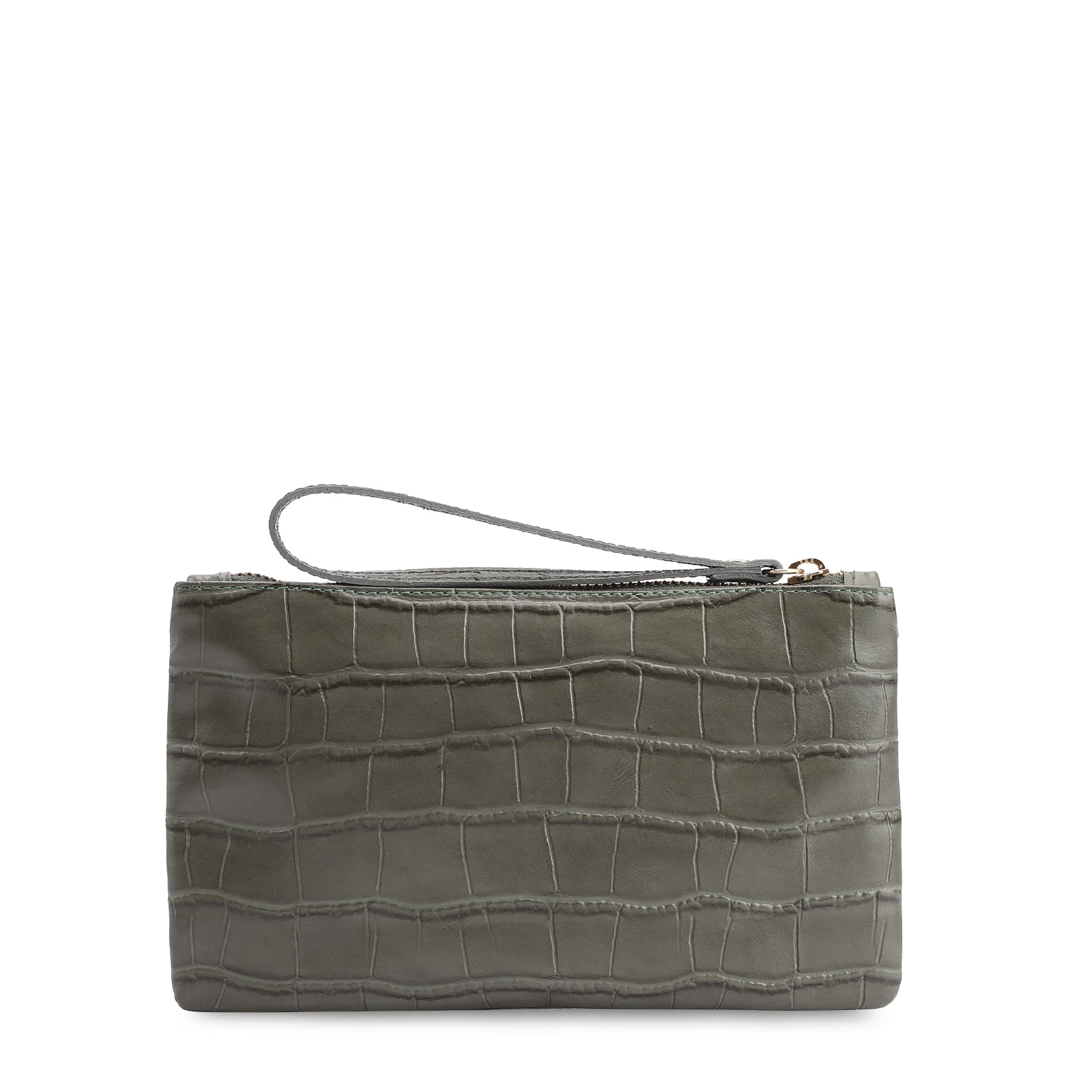 Bolsa Pequena Couro Croco Verde