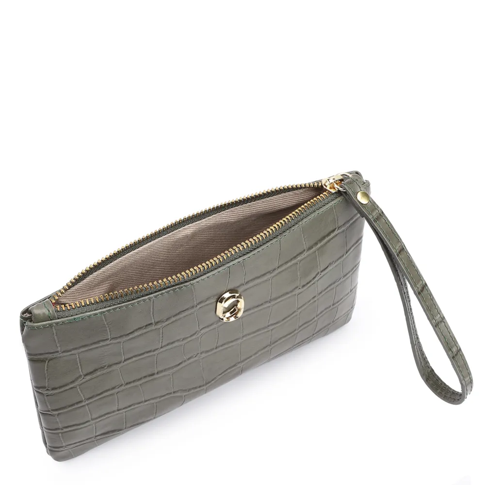 Bolsa Pequena Couro Croco Verde - imagem 4