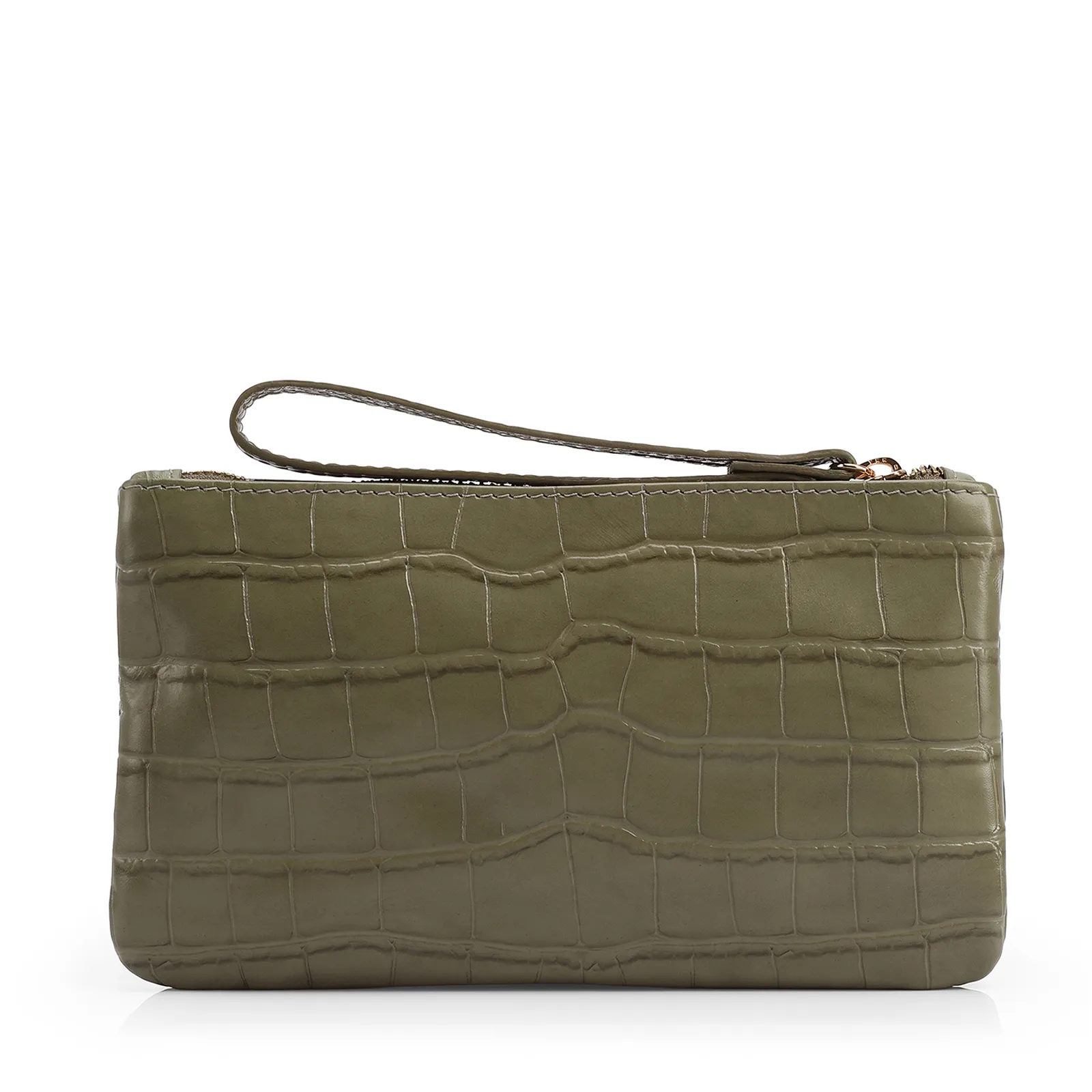 Bolsa Pequena Couro Croco Verde