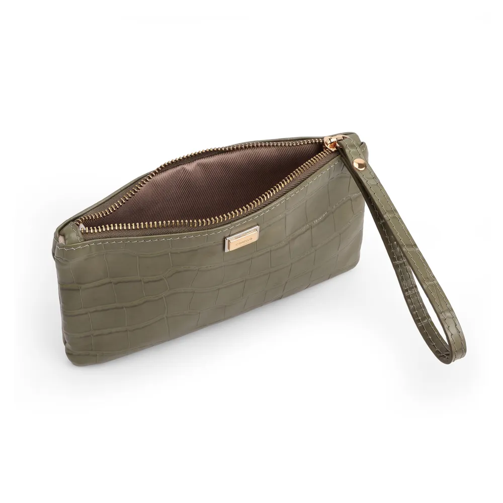 Bolsa Pequena Couro Croco Verde - imagem 4