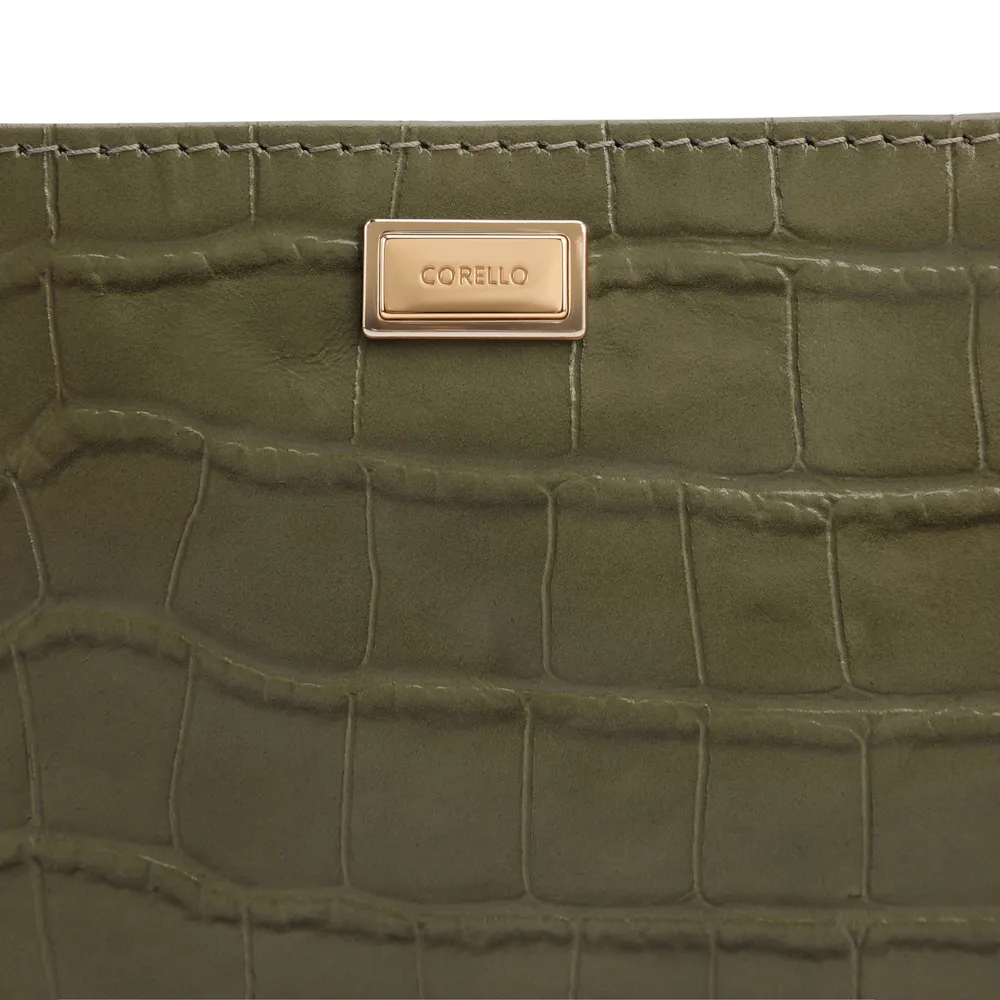Bolsa Pequena Couro Croco Verde - imagem 5