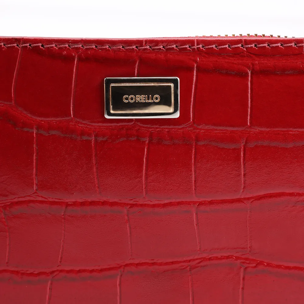 Bolsa Pequena Couro Croco Vermelho - imagem 5
