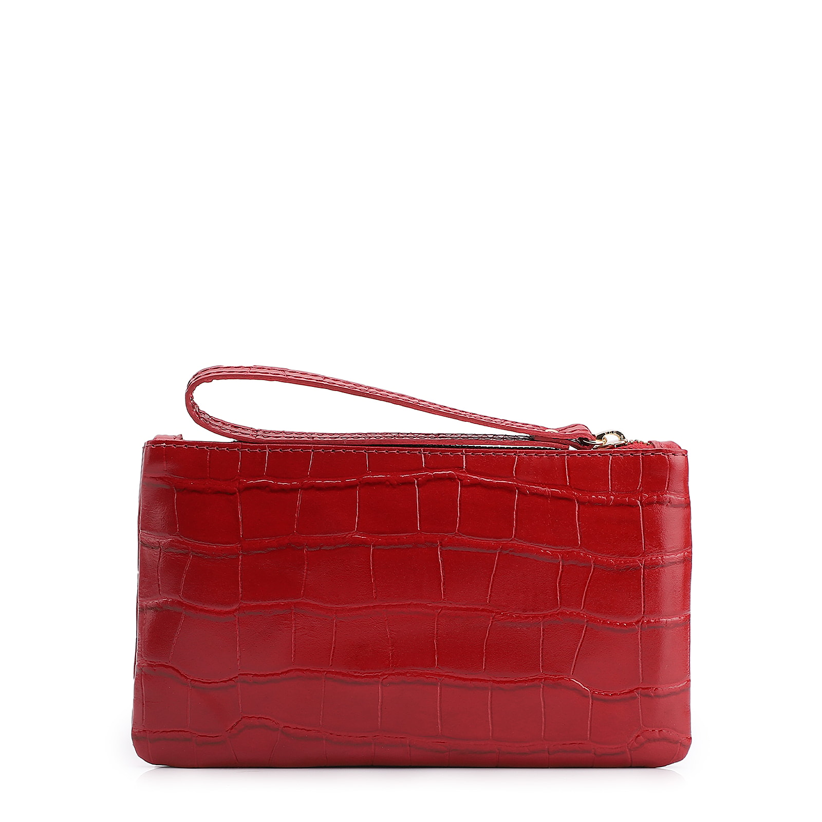 Bolsa Pequena Couro Croco Vermelho