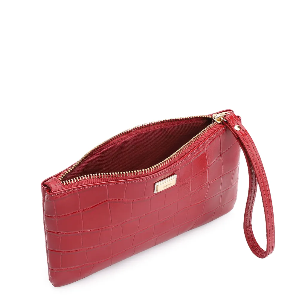 Bolsa Pequena Couro Croco Vermelho - imagem 4