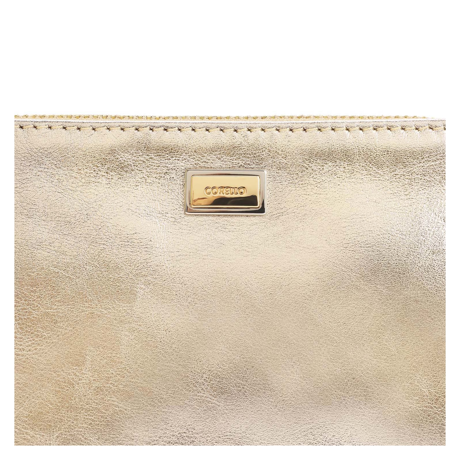 Bolsa Pequena Couro Dourado