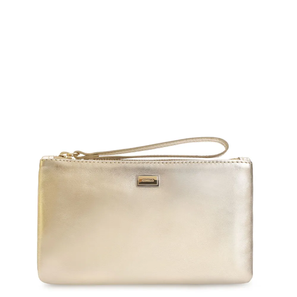 Bolsa Pequena Couro Dourado
