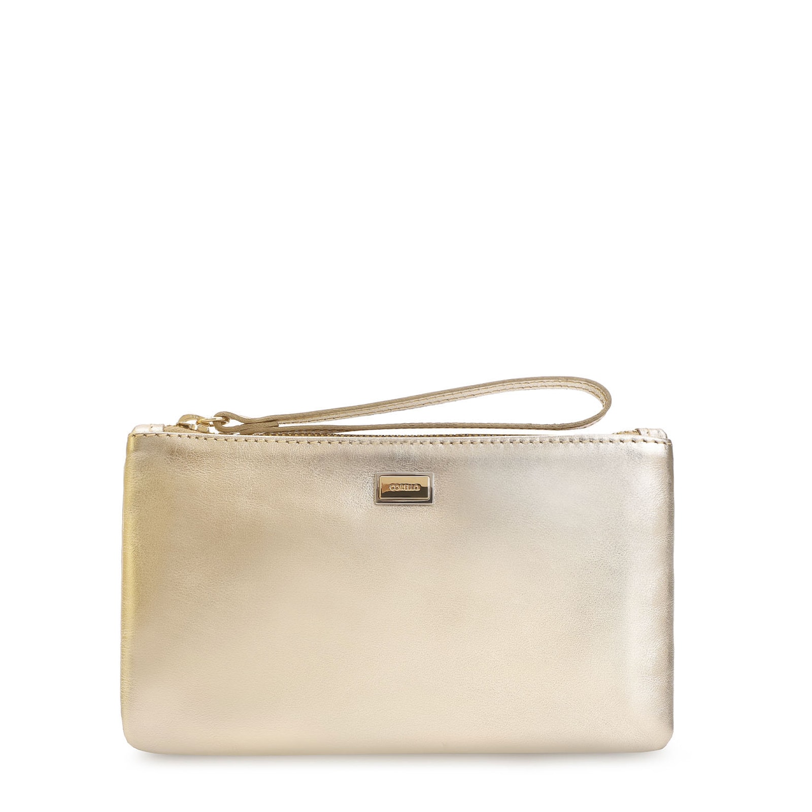 Bolsa Pequena Couro Dourado
