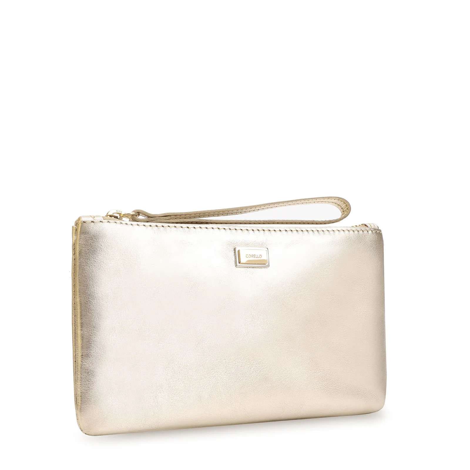 Bolsa Pequena Couro Dourado