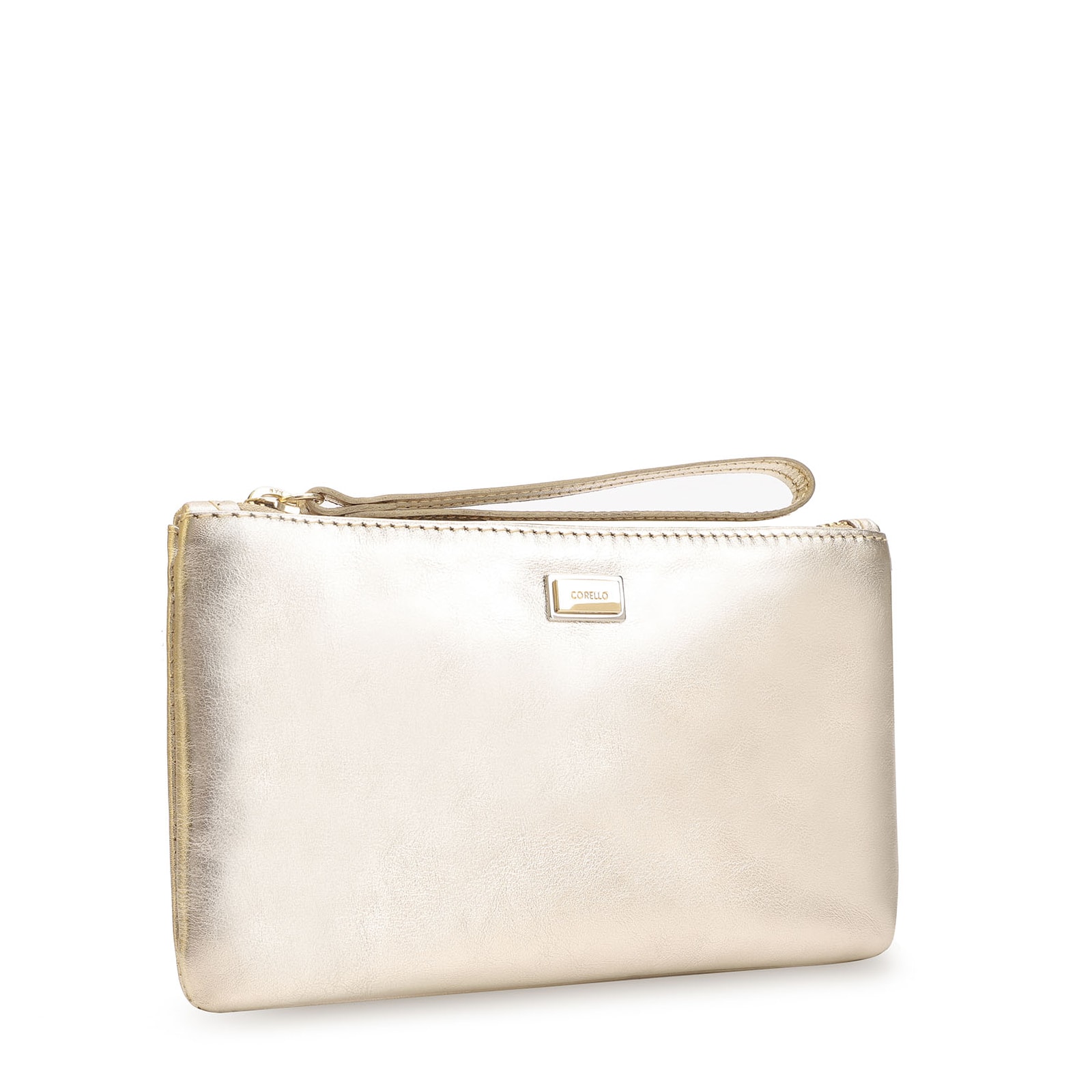 Bolsa Pequena Couro Dourado