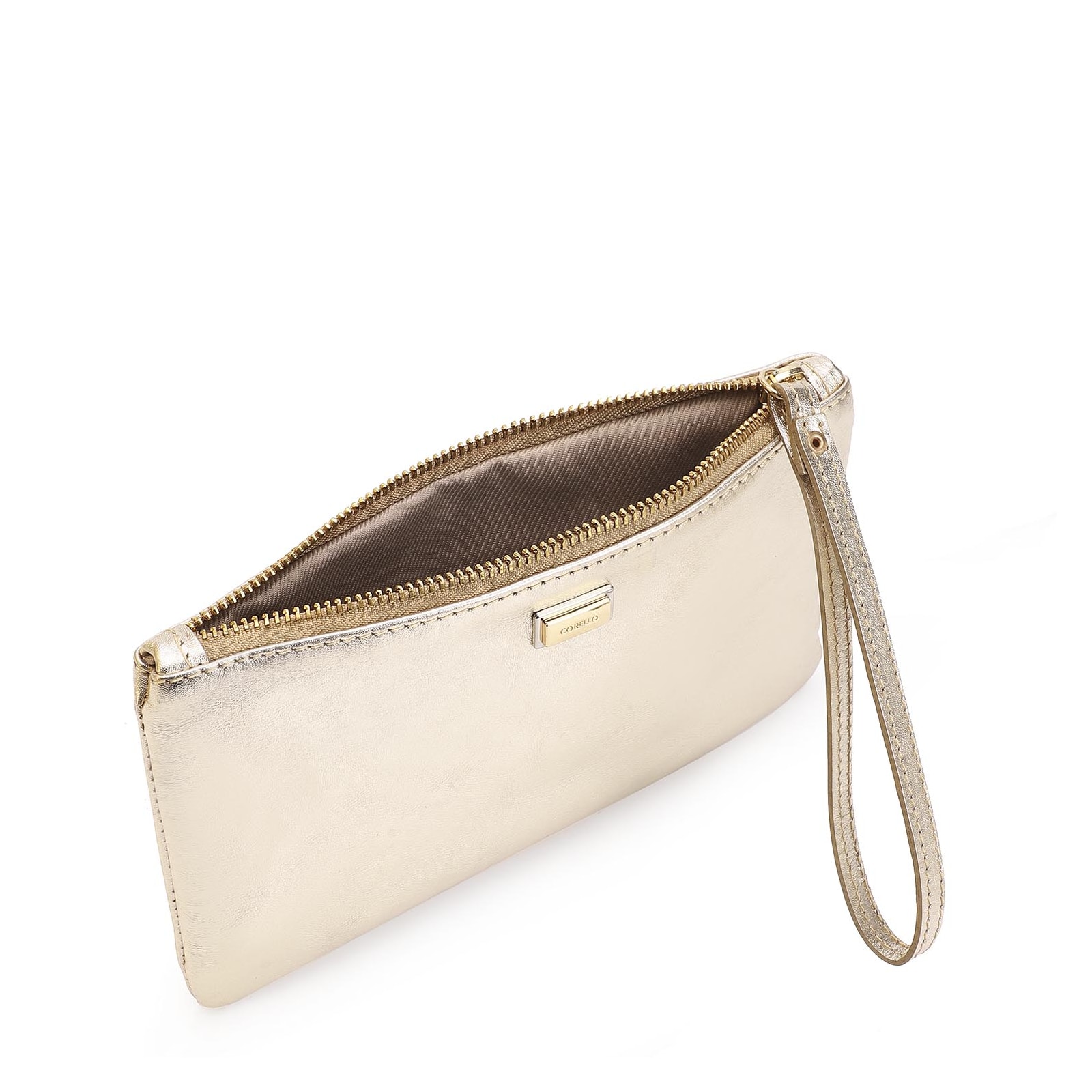 Bolsa Pequena Couro Dourado