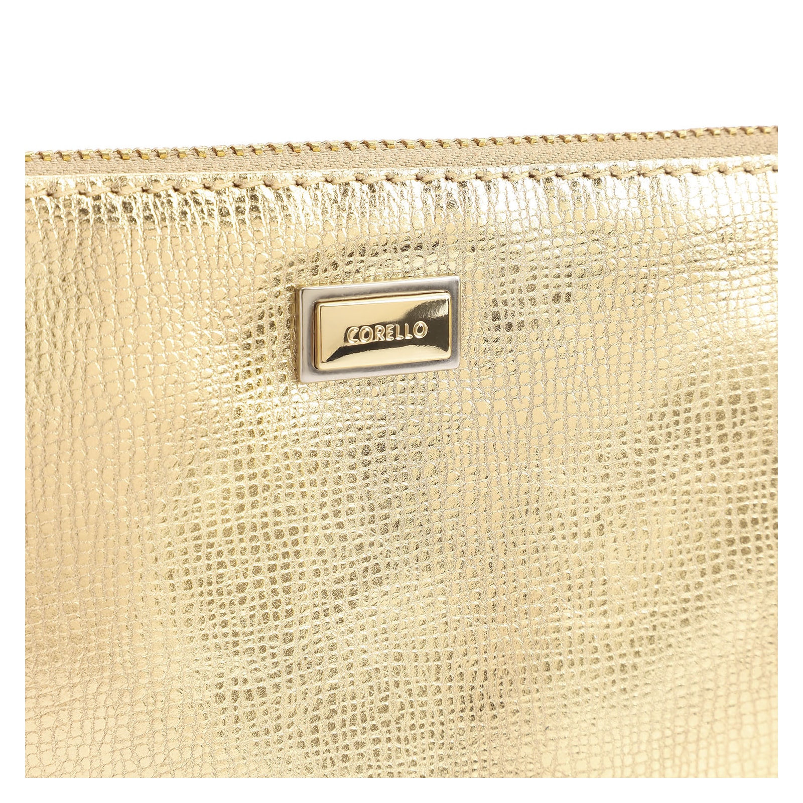 Bolsa Pequena Couro Dourado