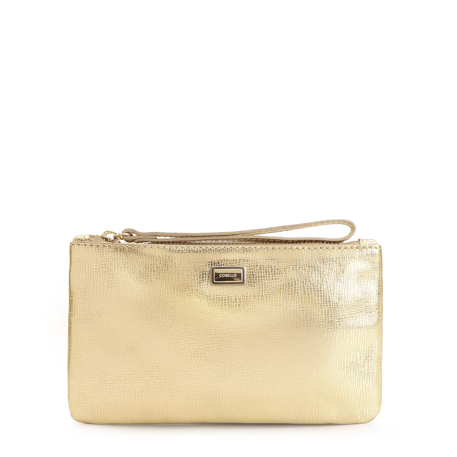 Bolsa Pequena Couro Dourado