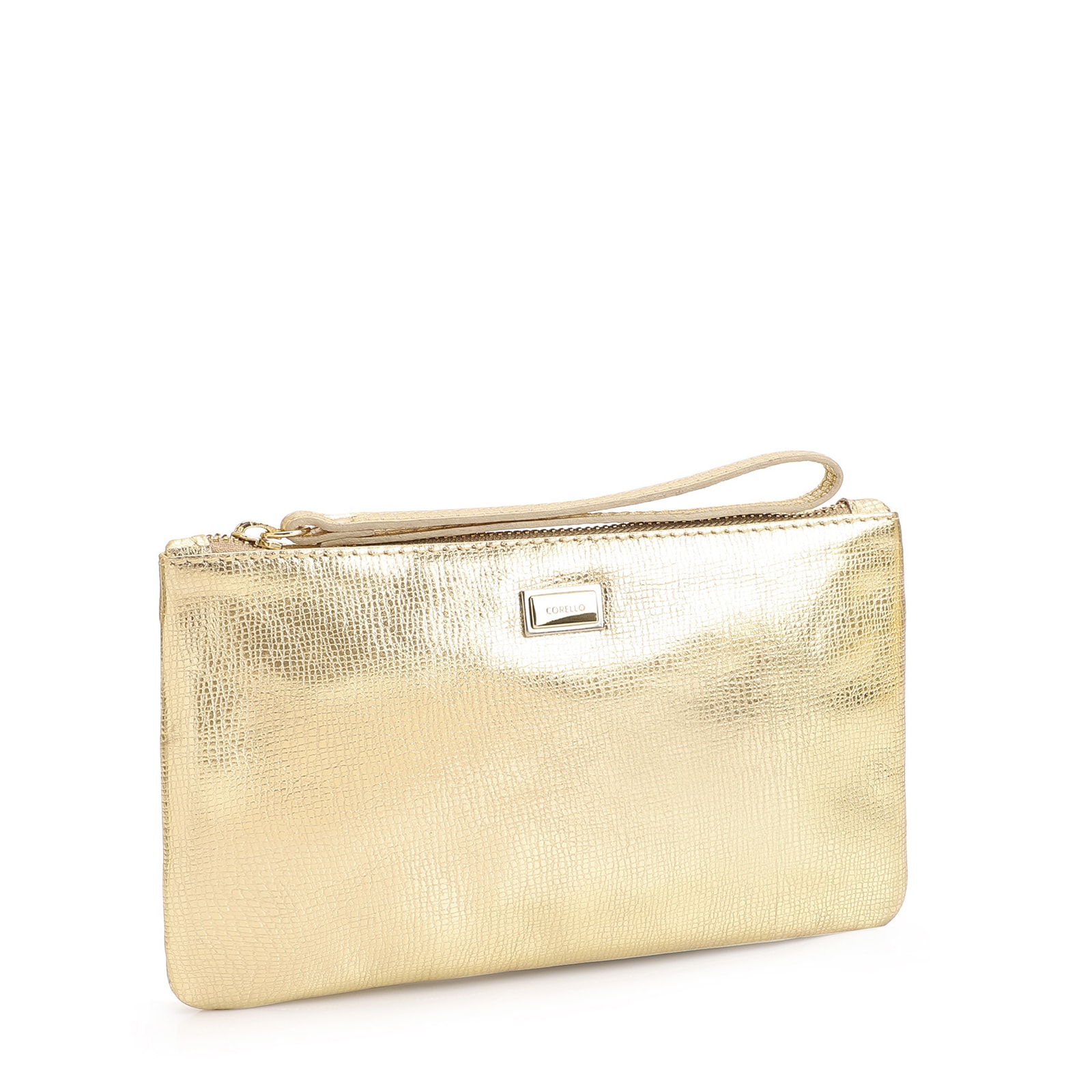 Bolsa Pequena Couro Dourado
