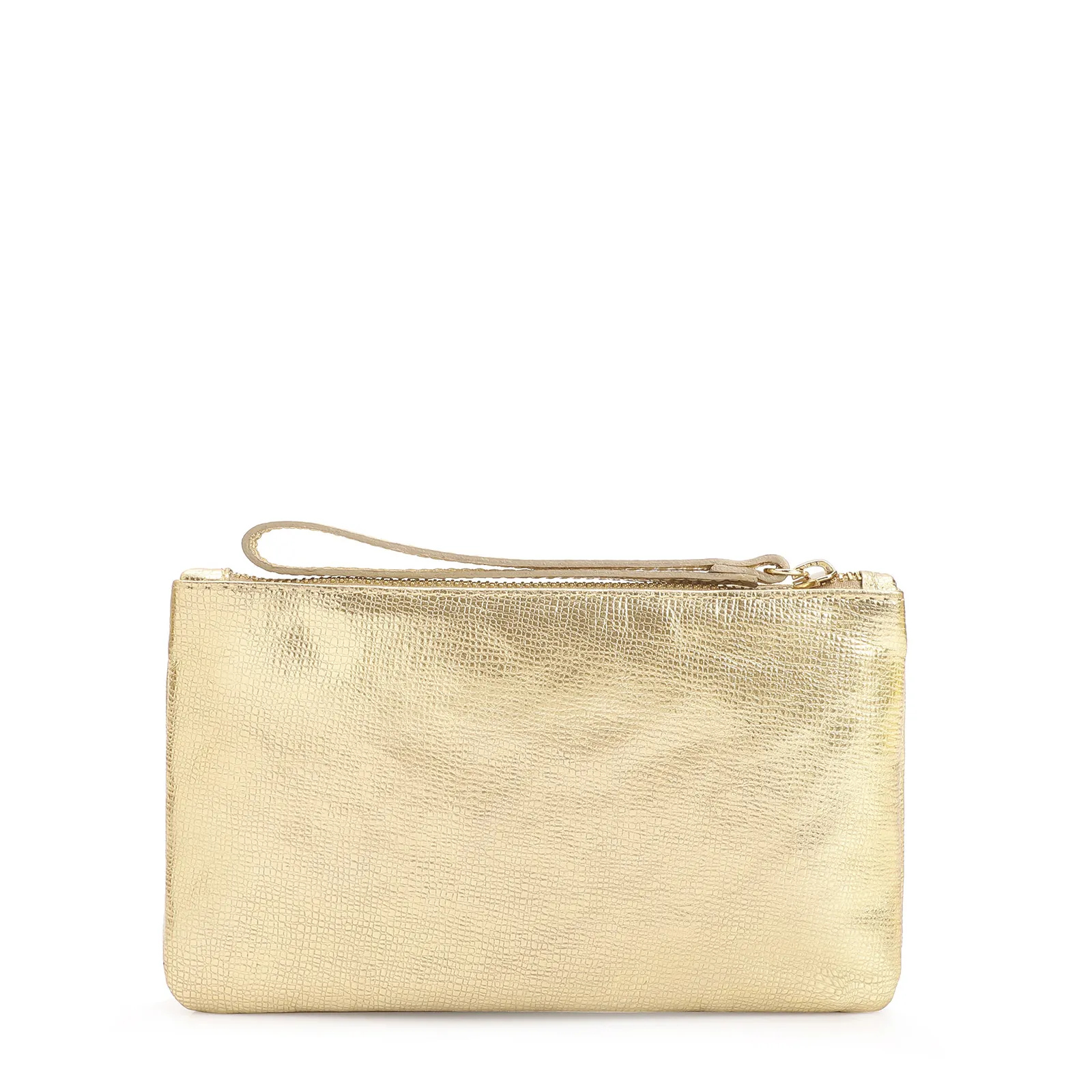Bolsa Pequena Couro Dourado