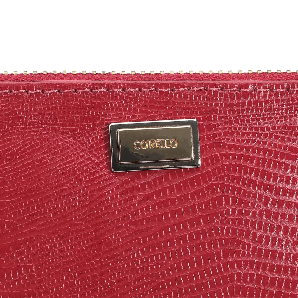Bolsa Pequena Couro Lezard Cereja - imagem 5