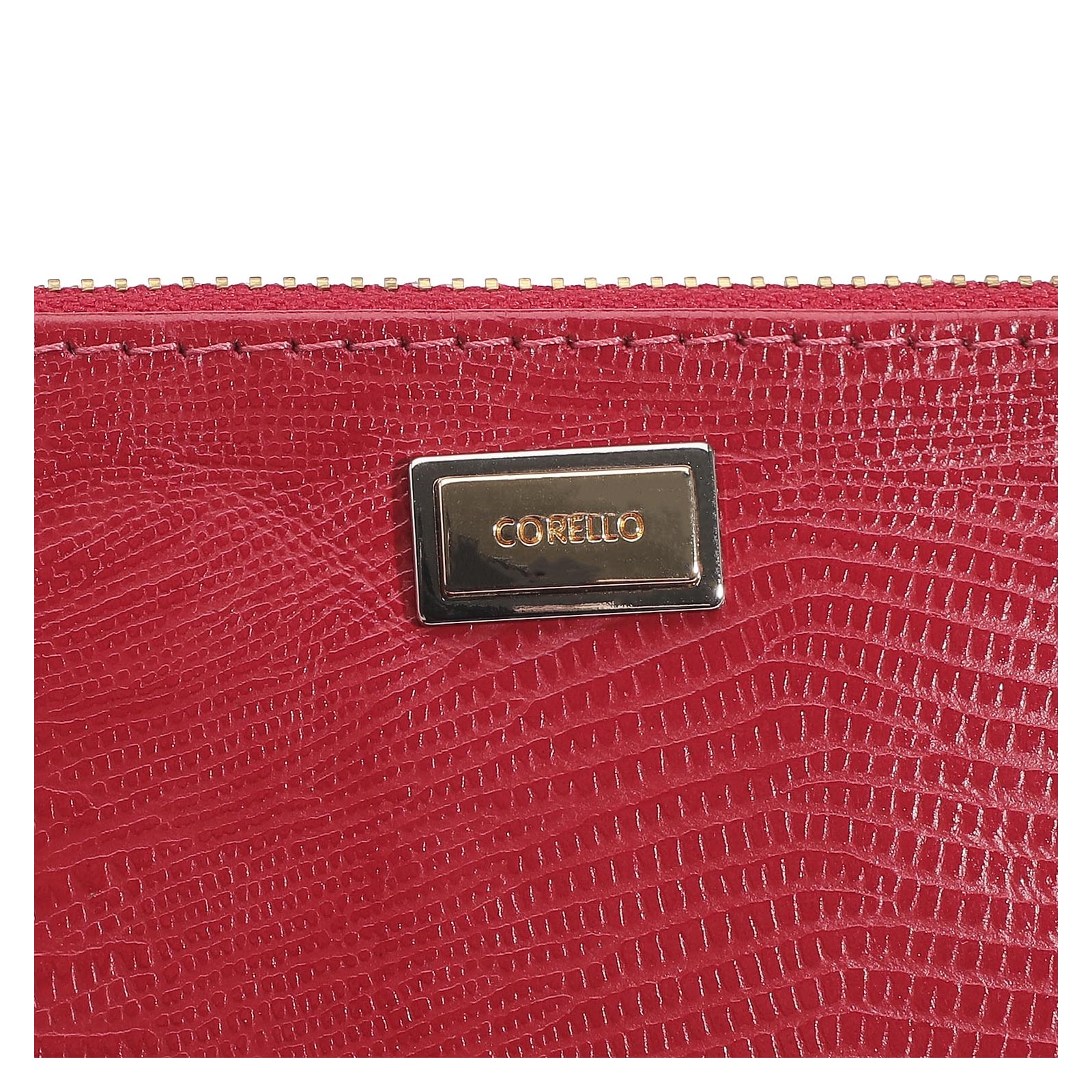Bolsa Pequena Couro Lezard Cereja