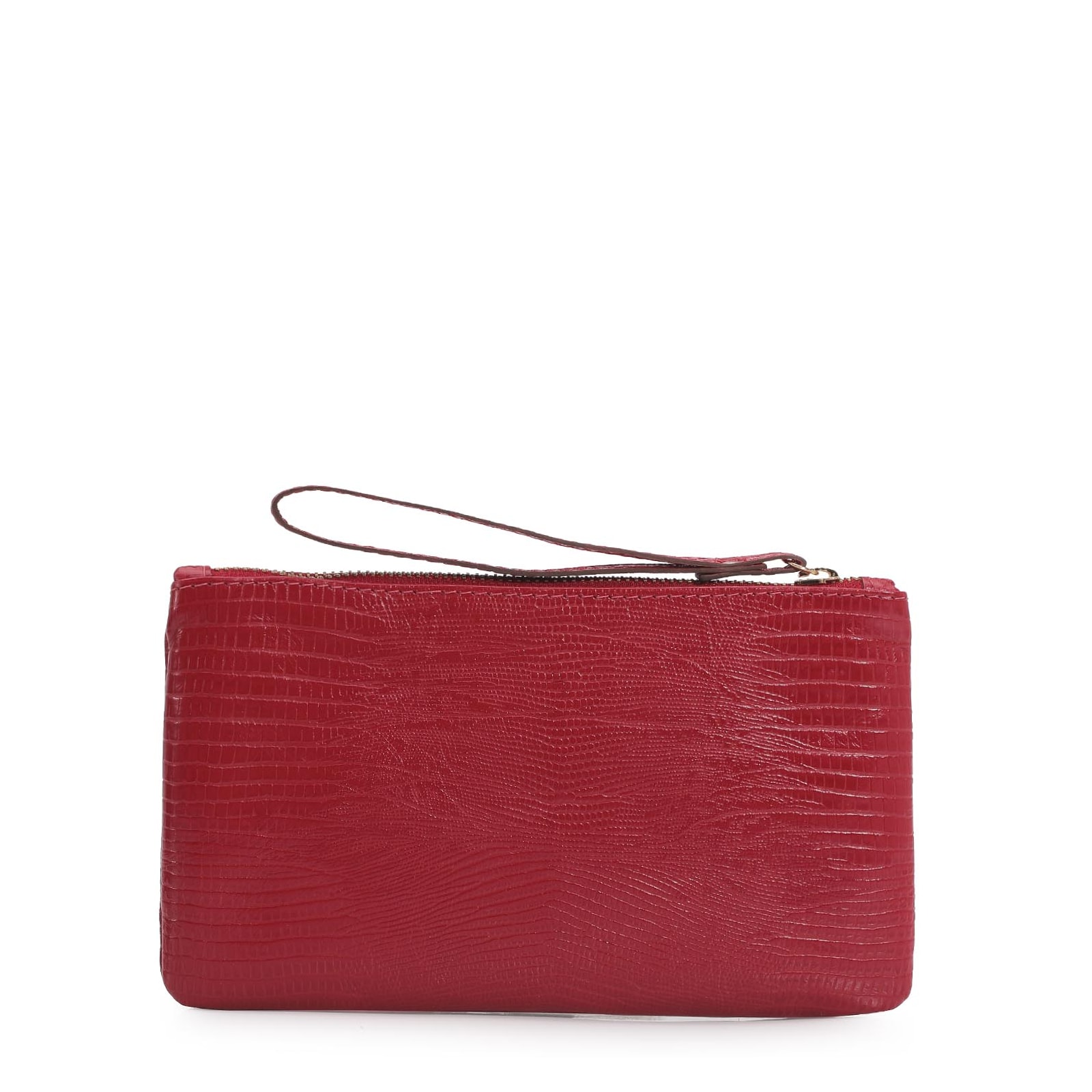 Bolsa Pequena Couro Lezard Cereja